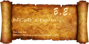 Bögös Evelin névjegykártya