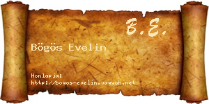 Bögös Evelin névjegykártya